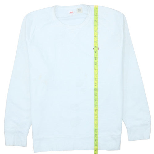 Levi's Men's White Crew Neck Pullover Sweatshirt Size L