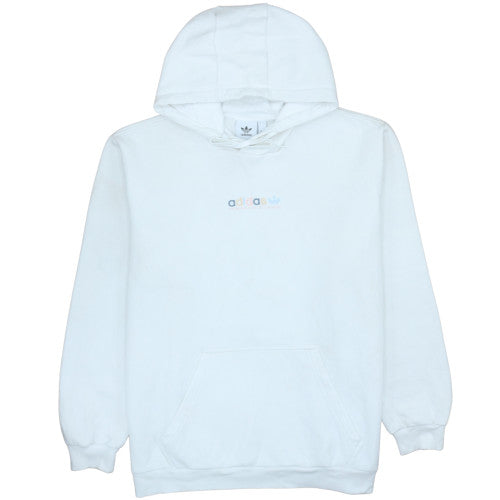 Adidas Mens White XL Pullover Hoodie Regular Fit Fleece Logo Sportswear