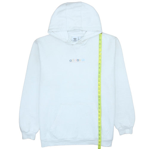 Adidas Mens White XL Pullover Hoodie Regular Fit Fleece Logo Sportswear
