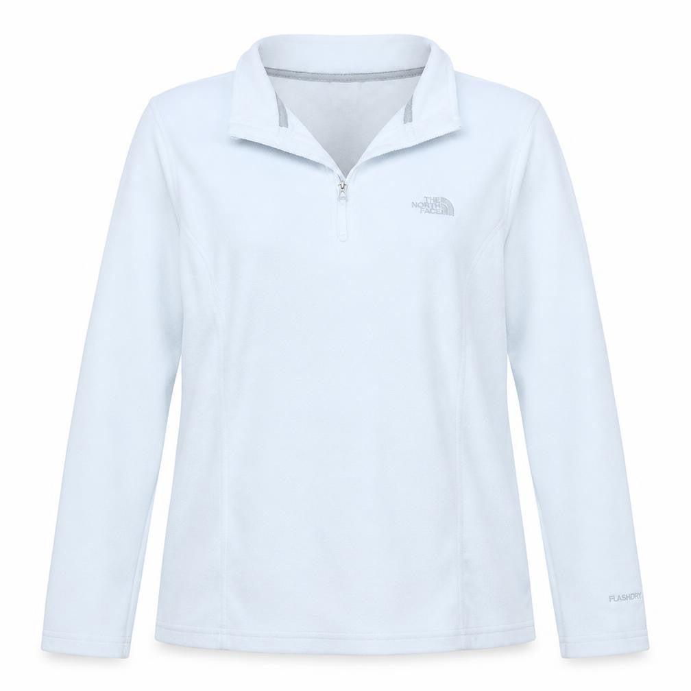 Front view of The North Face Women's White Fleece Pullover Hoodie XL Half Zip