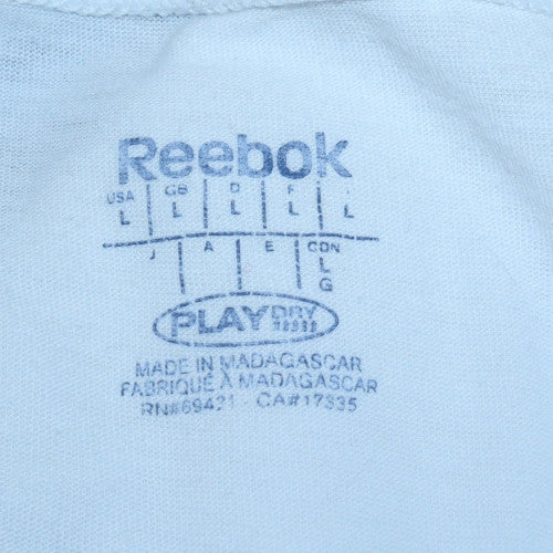 Reebok Men's White PlayDry Crew Neck Short Sleeve T-Shirt Size L