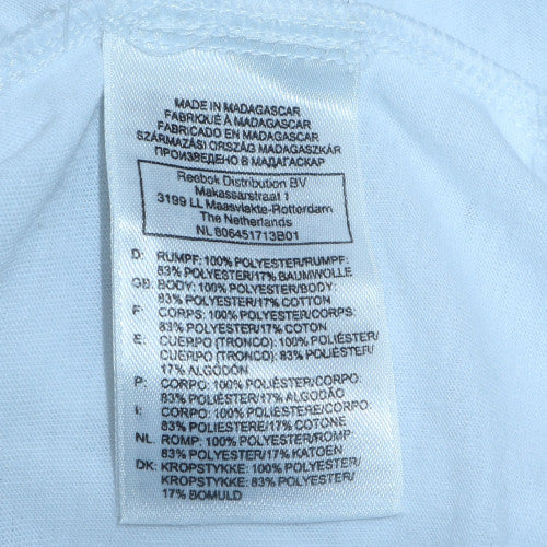 Reebok Men's White PlayDry Crew Neck Short Sleeve T-Shirt Size L