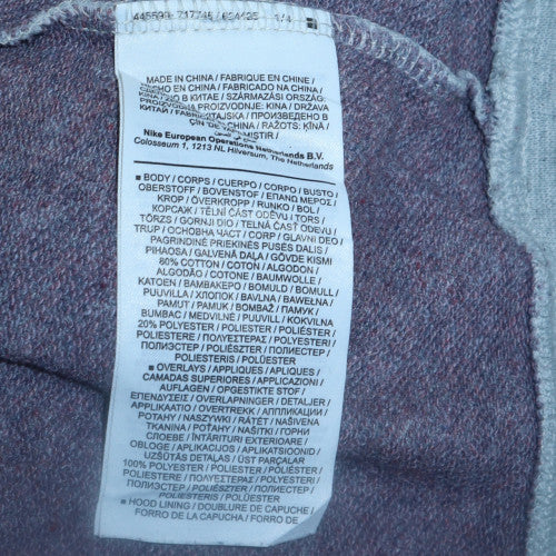 Nike Men's Grey and Black Pullover Hoodie Small with Logo Detail