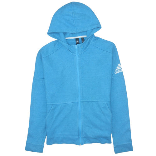 Adidas Men's Blue Full Zip Hooded Jumper Size M Regular Fit