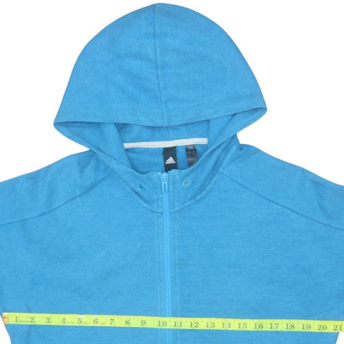 Adidas Men's Blue Full Zip Hooded Jumper Size M Regular Fit
