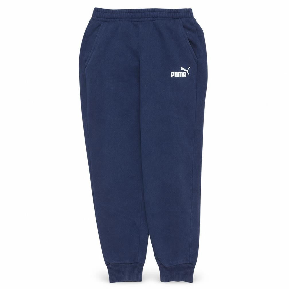 Front view of Puma Men Blue L Jogger Fleece Activewear Trousers