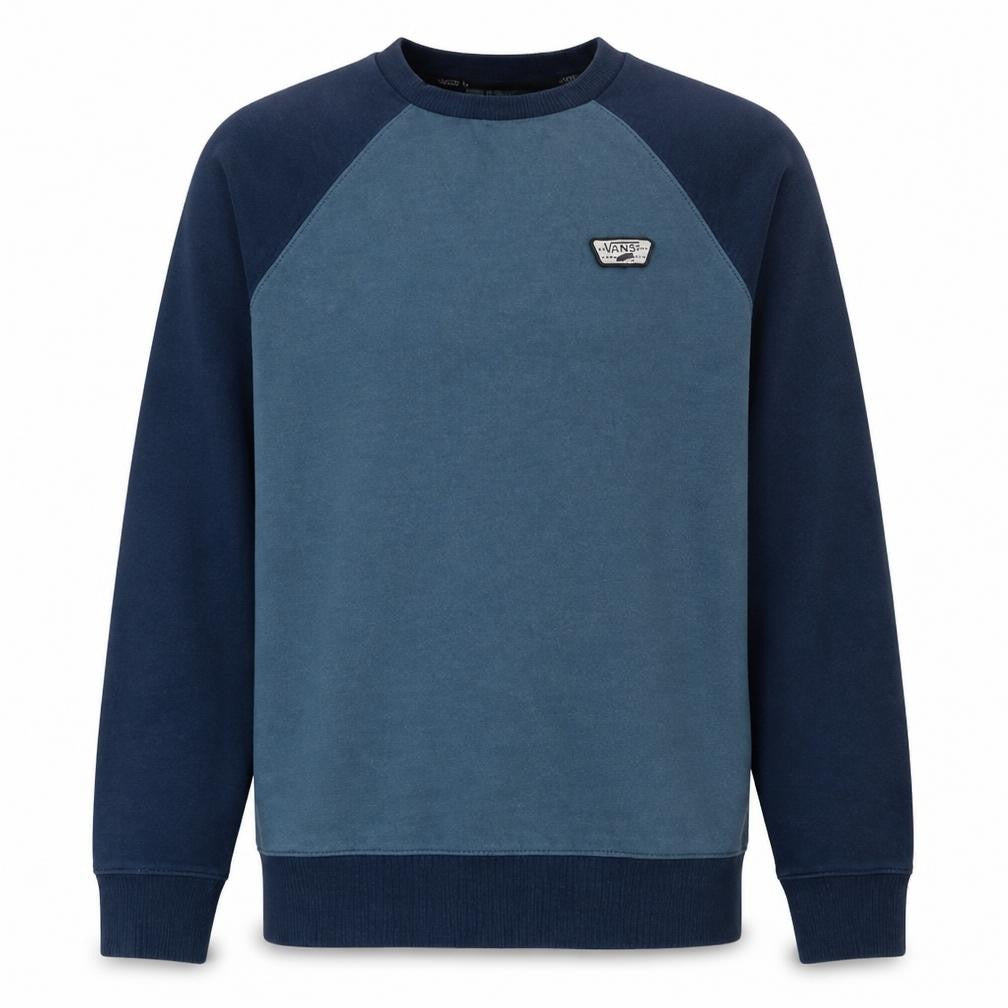 Front view of Vans Men's Blue XS Pullover Crew Neck Fleece Sweatshirt