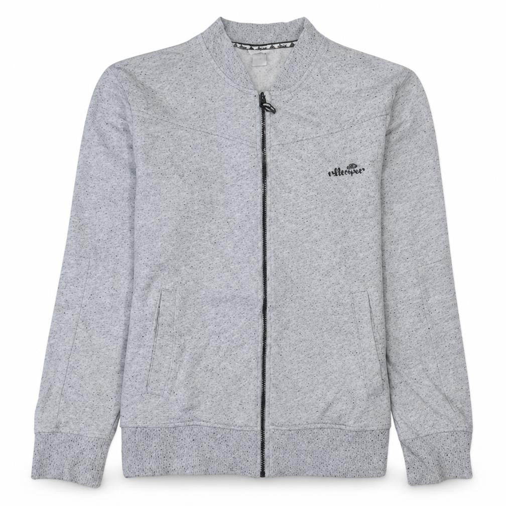 Front view of Ellesse Men’s Grey XL Track Jacket Full Zip Lightweight Activewear