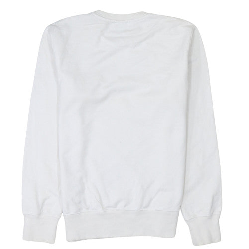 Champion Men's White Medium Pullover Sweatshirt Crew Neck Logo