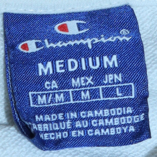 Champion Men's White Medium Pullover Sweatshirt Crew Neck Logo