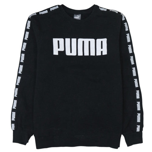Puma Men's Black XL Crew Neck Logo Sweatshirt Pullover