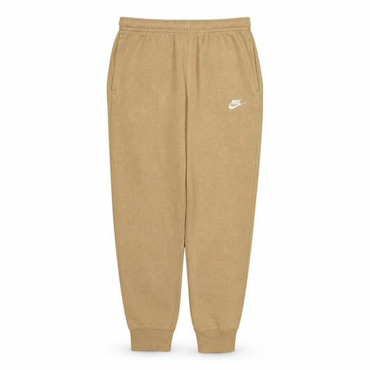 Front view of Nike Men's Beige Fleece Jogger Trousers M Regular Fit Activewear