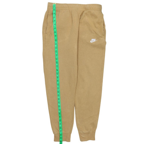 Nike Men's Beige Fleece Jogger Trousers M Regular Fit Activewear