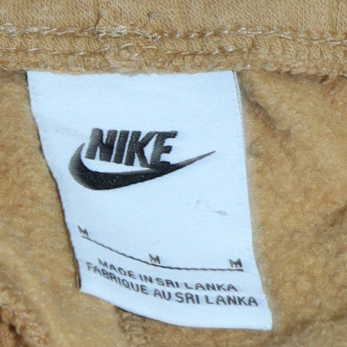 Nike Men's Beige Fleece Jogger Trousers M Regular Fit Activewear