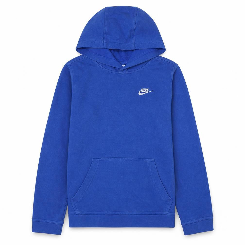 Front view of Nike boys’ blue xl pullover hoodie classic fleece sweatshirt