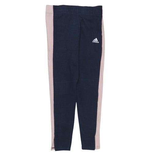 Adidas Womens Black & Pink Leggings L Lightweight Stretchy Activewear