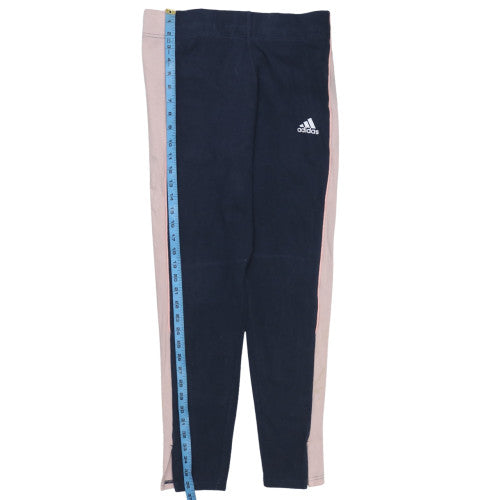 Adidas Womens Black & Pink Leggings L Lightweight Stretchy Activewear