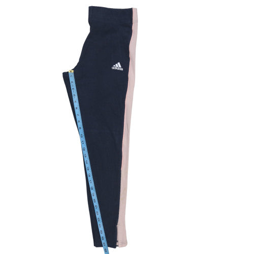 Adidas Womens Black & Pink Leggings L Lightweight Stretchy Activewear