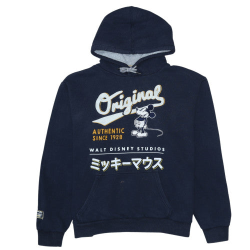 Disney Women Navy Blue Hooded Pullover Sweatshirt XL Mickey Mouse
