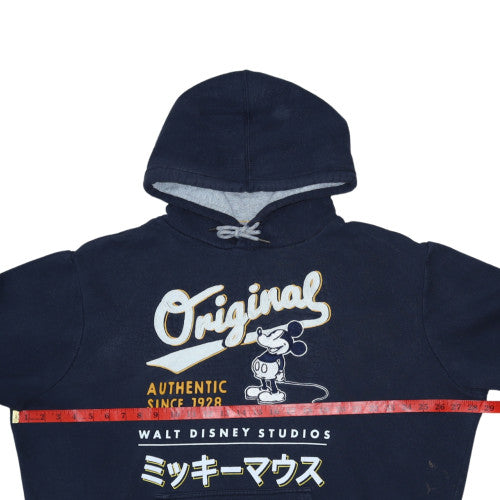 Disney Women Navy Blue Hooded Pullover Sweatshirt XL Mickey Mouse