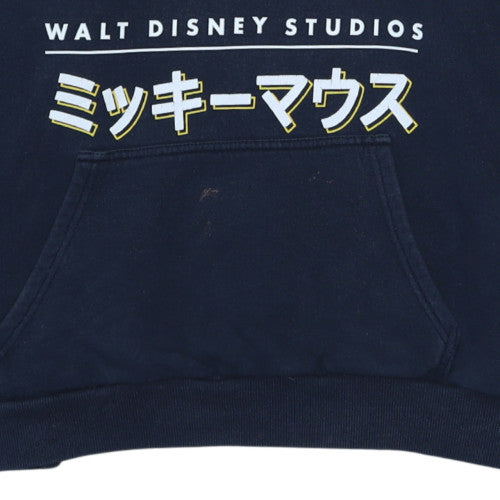 Disney Women Navy Blue Hooded Pullover Sweatshirt XL Mickey Mouse