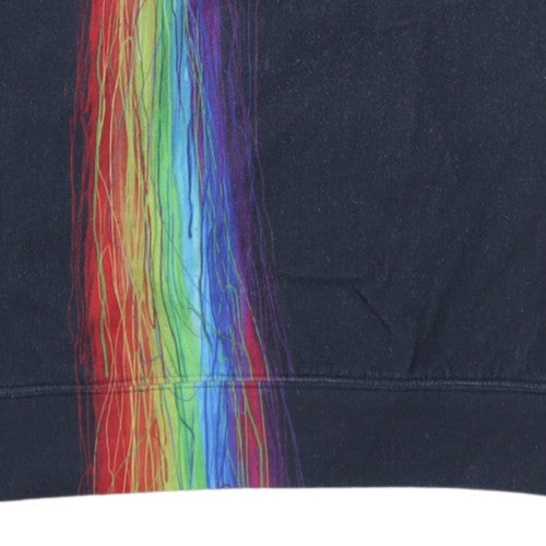 Mr Gugu & Miss Go Mens Black L Graphic Panda Rainbow Sweatshirt