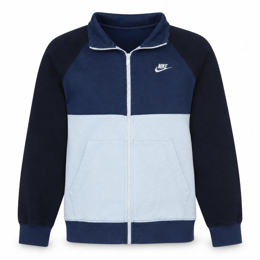 Front view of Nike Men's Blue XS Colourblock Track Jacket Full Zip Fleece