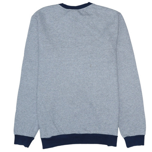 Adidas Men's Grey Blue Crew Neck Sweatshirt L Sports Pullover