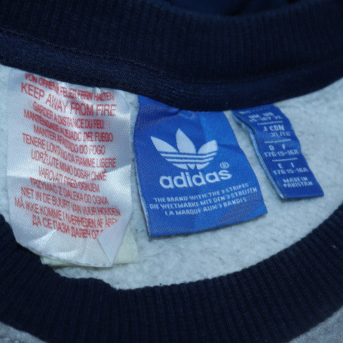 Adidas Men's Grey Blue Crew Neck Sweatshirt L Sports Pullover