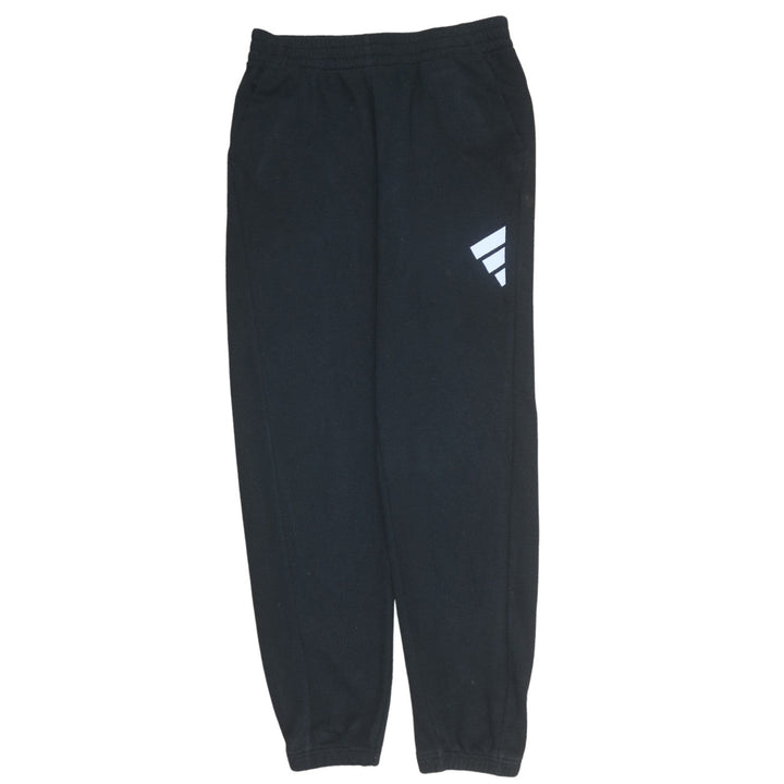 Adidas Boys Black Jogger Sweatpants 13-14 Years Regular Fit Fleece