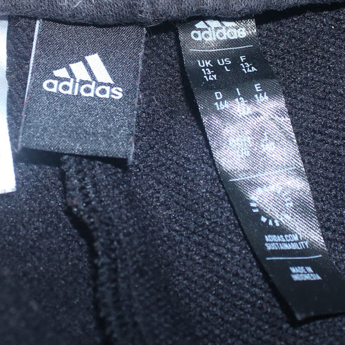 Adidas Boys Black Jogger Sweatpants 13-14 Years Regular Fit Fleece