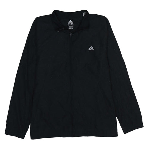adidas Women Black 2XL Sports Full Zip Jacket Lightweight
