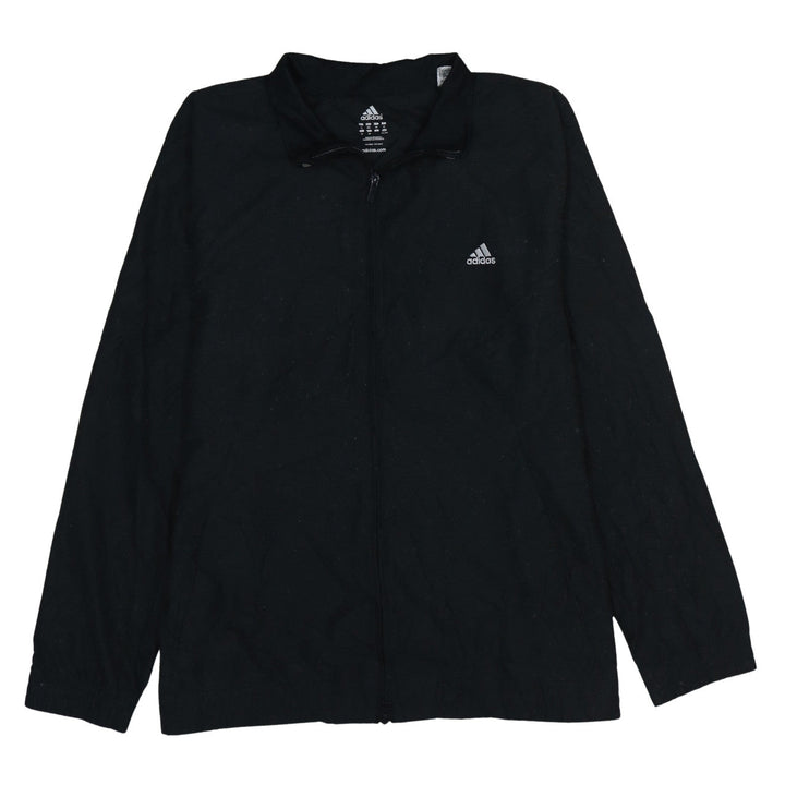 adidas Women Black 2XL Sports Full Zip Jacket Lightweight
