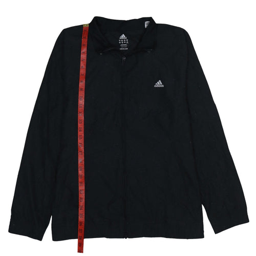 adidas Women Black 2XL Sports Full Zip Jacket Lightweight