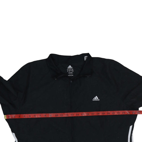 adidas Women Black 2XL Sports Full Zip Jacket Lightweight