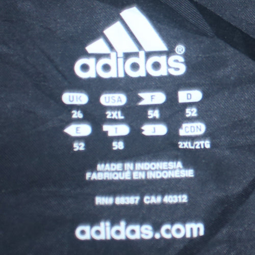 adidas Women Black 2XL Sports Full Zip Jacket Lightweight