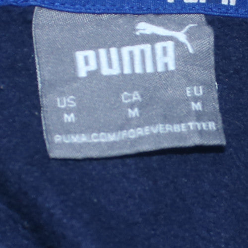 Puma Men's Blue Pullover Hoodie Medium Fleece Sportswear