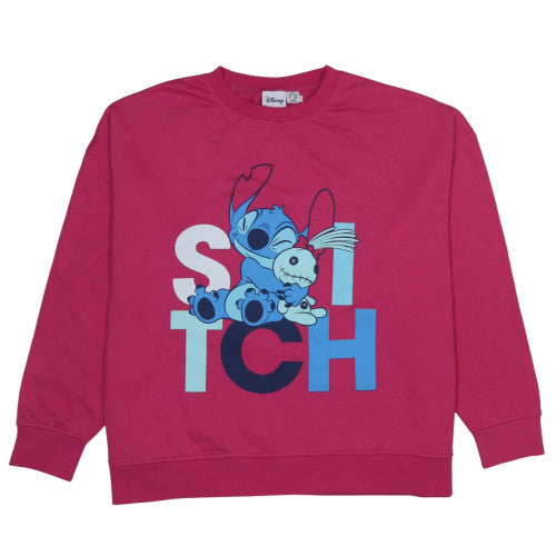Disney Primark Women’s Pink Stitch Sweatshirt XL Relaxed Fit