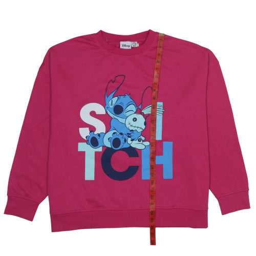 Disney Primark Women’s Pink Stitch Sweatshirt XL Relaxed Fit