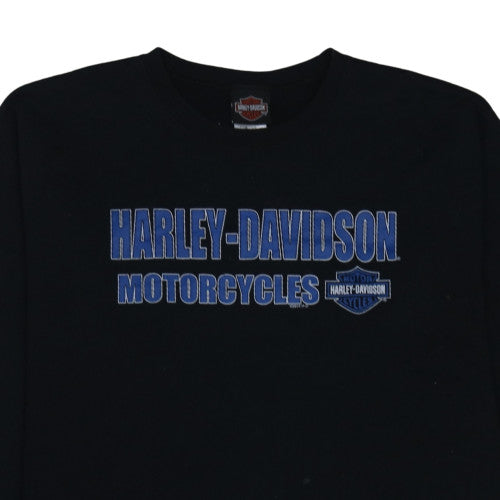 Harley-Davidson Men's Black Pullover Sweatshirt L Embroidered Logo