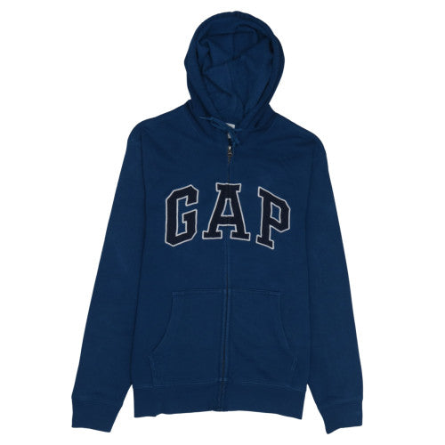 GAP Men's Blue Full Zip Hoodie Size M Logo Fleece Sweatshirt