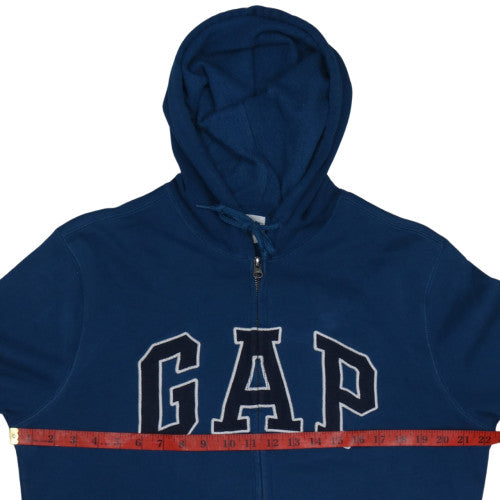 GAP Men's Blue Full Zip Hoodie Size M Logo Fleece Sweatshirt