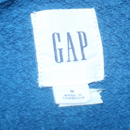 GAP Men's Blue Full Zip Hoodie Size M Logo Fleece Sweatshirt