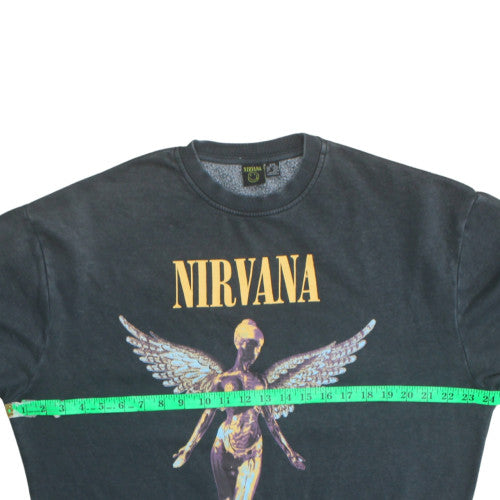 Nirvana Women's Black 2XS Pullover Sweatshirt – Graphic Band Print