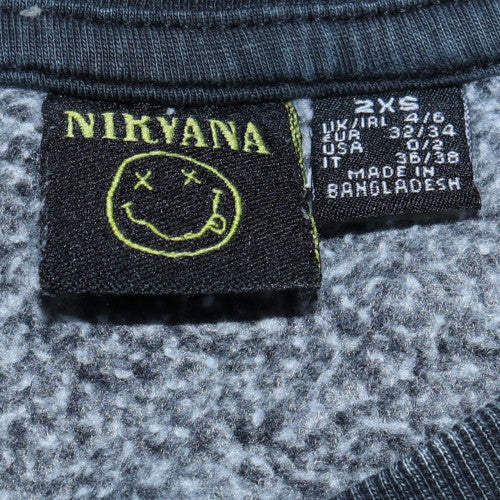 Nirvana Women's Black 2XS Pullover Sweatshirt – Graphic Band Print