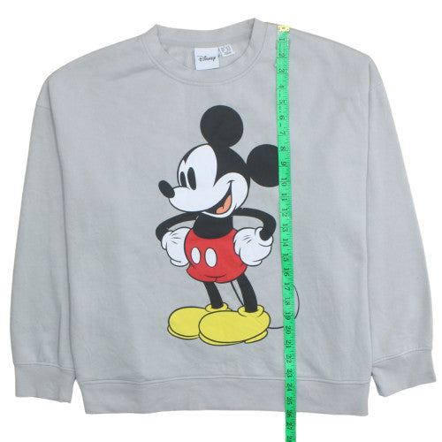 Disney Women Grey Mickey Mouse Pullover Sweatshirt Size L