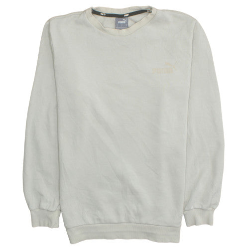Puma Men's Beige Small Crew Neck Pullover Fleece Sweatshirt