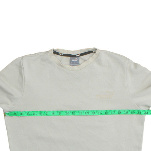 Puma Men's Beige Small Crew Neck Pullover Fleece Sweatshirt