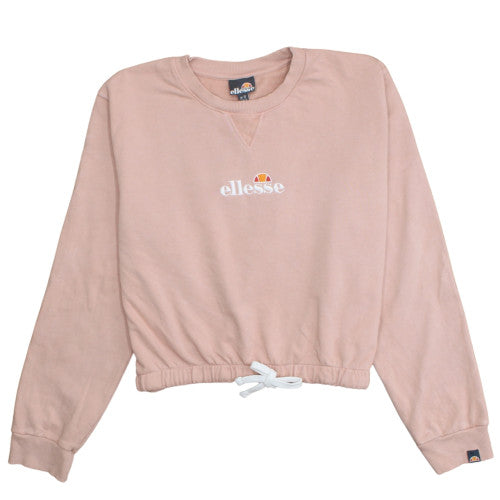 Ellesse Womens Pink Crew Neck Pullover Sweatshirt UK 12 Drawstring Hem