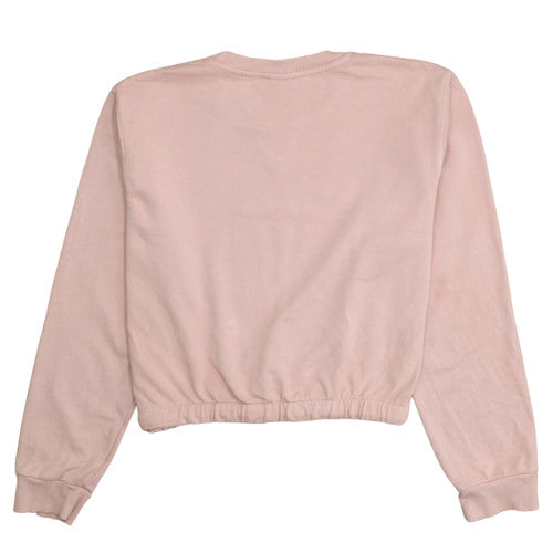 Ellesse Womens Pink Crew Neck Pullover Sweatshirt UK 12 Drawstring Hem